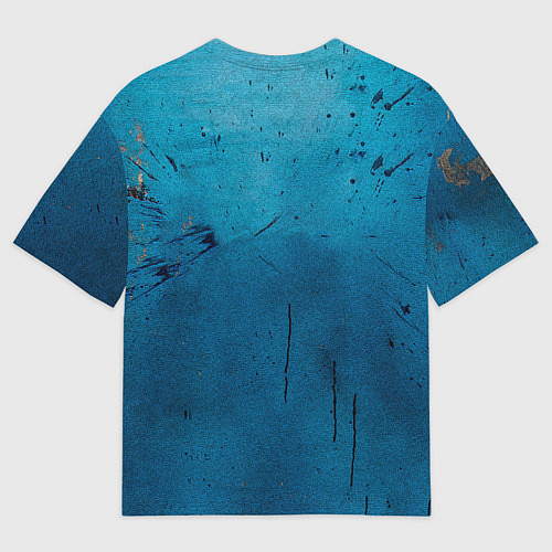 Мужская футболка оверсайз Бойцовские перчатки на синем / 3D-принт – фото 2