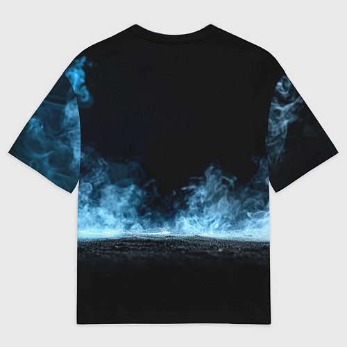 Мужская футболка оверсайз Черные бойцовские перчатки в дыму / 3D-принт – фото 2