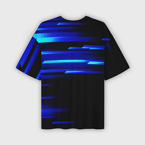 Мужская футболка оверсайз Color blue black / 3D-принт – фото 2