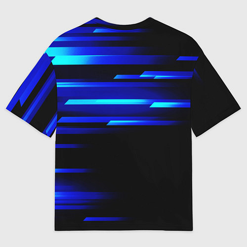 Мужская футболка оверсайз Color blue black / 3D-принт – фото 2