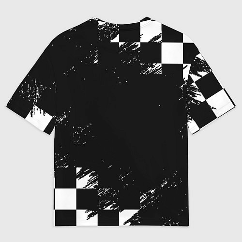 Мужская футболка оверсайз Doom краски клетка / 3D-принт – фото 2