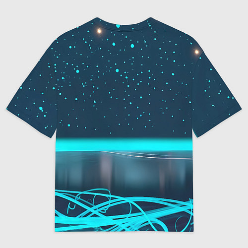Мужская футболка оверсайз BMW неоновый фон / 3D-принт – фото 2