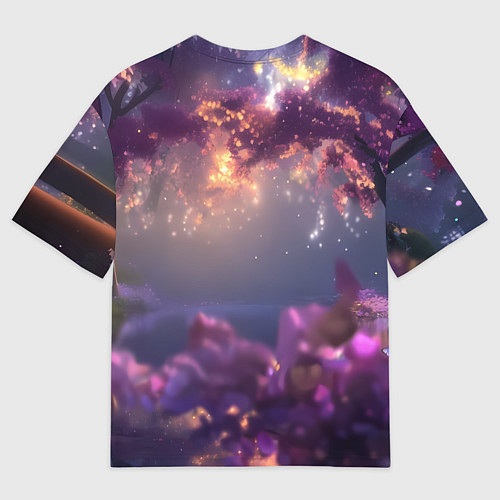 Мужская футболка оверсайз БМВ Японская природа / 3D-принт – фото 2