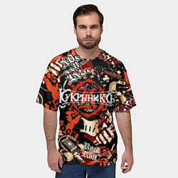 Футболка оверсайз мужская Кукрыниксы на фоне электрогитар, цвет: 3D-принт — фото 2