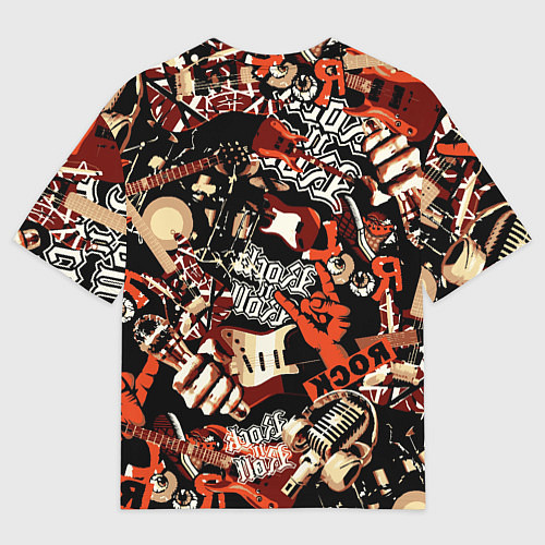 Мужская футболка оверсайз Кукрыниксы на фоне электрогитар / 3D-принт – фото 2