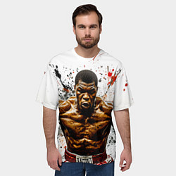 Футболка оверсайз мужская Мухаммед Али на белом, цвет: 3D-принт — фото 2