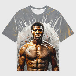 Мужская футболка оверсайз Мухаммед Али на сером