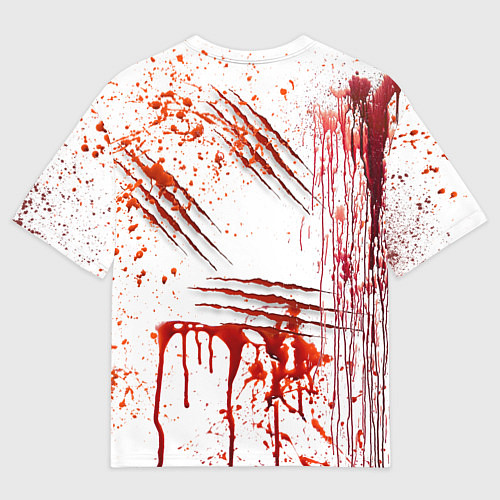 Мужская футболка оверсайз Кровь с царапинами заляпанная / 3D-принт – фото 2