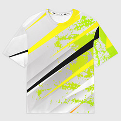 Мужская футболка оверсайз Color white light green
