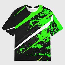 Мужская футболка оверсайз Color black and green