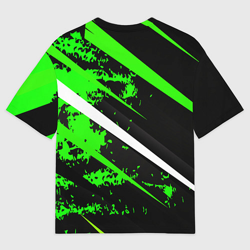 Мужская футболка оверсайз Color black and green / 3D-принт – фото 2