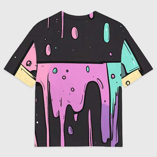 Мужская футболка оверсайз Стекающая краска текстура / 3D-принт – фото 2