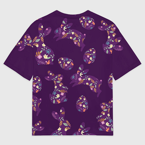 Мужская футболка оверсайз Кролики и яйца / 3D-принт – фото 2