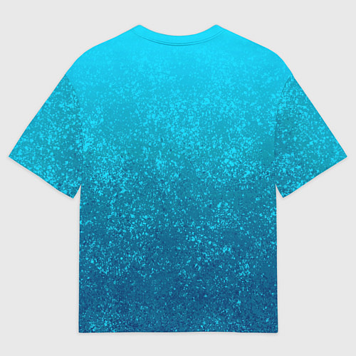Мужская футболка оверсайз Лазурный голубой текстурный градиент / 3D-принт – фото 2