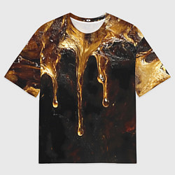 Футболка оверсайз мужская Стекающий мед - текстура, цвет: 3D-принт