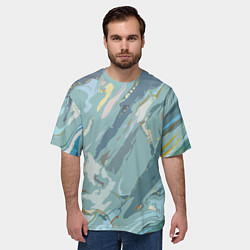 Футболка оверсайз мужская Холодный голубой абстракция, цвет: 3D-принт — фото 2