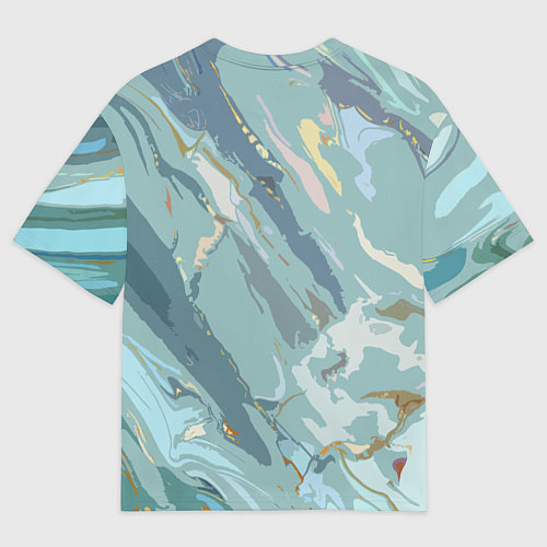 Мужская футболка оверсайз Холодный голубой абстракция / 3D-принт – фото 2