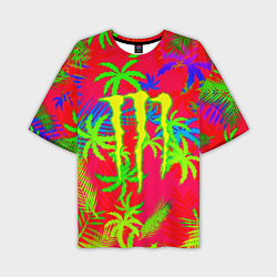 Футболка оверсайз мужская Monster energy тропический, цвет: 3D-принт