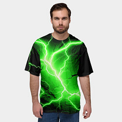 Футболка оверсайз мужская Color green black, цвет: 3D-принт — фото 2