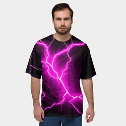 Футболка оверсайз мужская The color is pink and black, цвет: 3D-принт — фото 2
