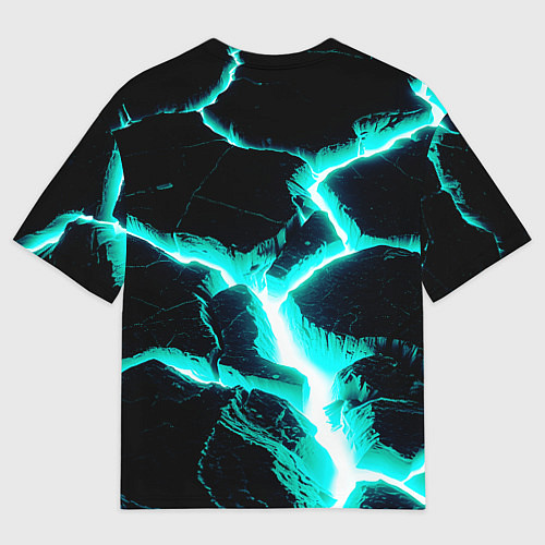 Мужская футболка оверсайз Color light blue black / 3D-принт – фото 2