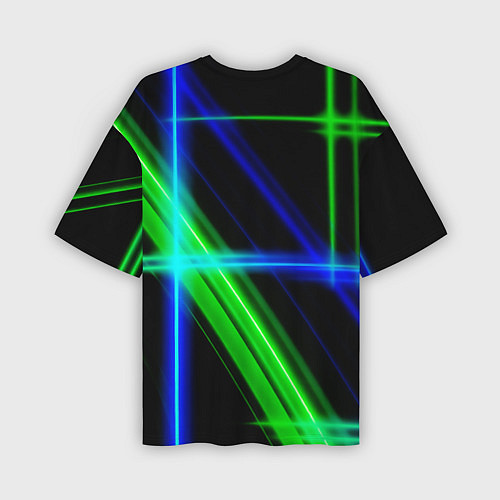 Мужская футболка оверсайз Color blue black green / 3D-принт – фото 2