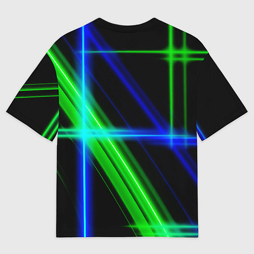 Мужская футболка оверсайз Color blue black green / 3D-принт – фото 2