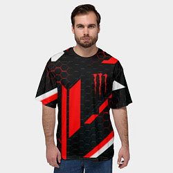 Футболка оверсайз мужская Monster energy sport geometry, цвет: 3D-принт — фото 2
