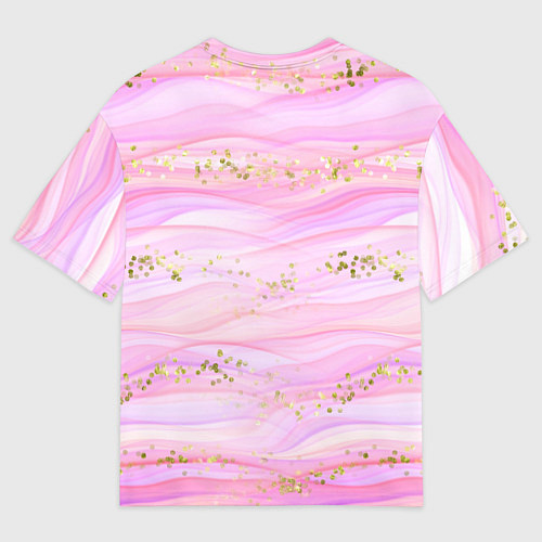 Мужская футболка оверсайз Inzoi розовый фон с золотинками / 3D-принт – фото 2