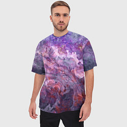 Футболка оверсайз мужская Абстракция - purple space stone, цвет: 3D-принт — фото 2