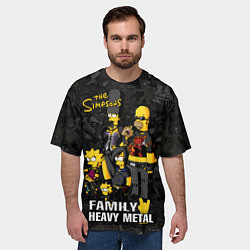 Футболка оверсайз мужская Family Heavy Metall симпсоны, цвет: 3D-принт — фото 2