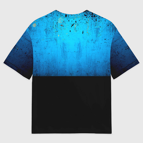 Мужская футболка оверсайз Красная кегля на синем / 3D-принт – фото 2