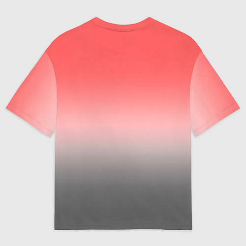 Мужская футболка оверсайз Бледный красно-серый градиент / 3D-принт – фото 2