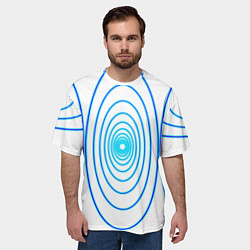 Футболка оверсайз мужская Овалы с свечением, цвет: 3D-принт — фото 2
