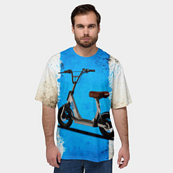 Футболка оверсайз мужская Самокат с сиденьем, цвет: 3D-принт — фото 2