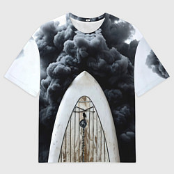 Футболка оверсайз мужская Сапборд в черном дыму, цвет: 3D-принт