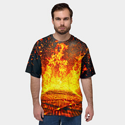 Футболка оверсайз мужская Сапборд в огне, цвет: 3D-принт — фото 2