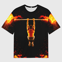 Футболка оверсайз мужская Турникмен в огне, цвет: 3D-принт