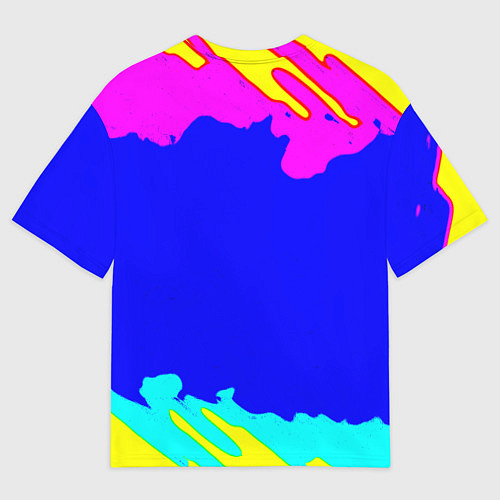Мужская футболка оверсайз Monster energy краски цветные / 3D-принт – фото 2