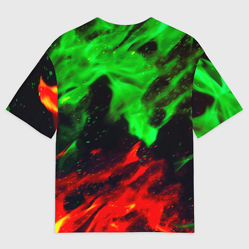 Мужская футболка оверсайз Monster energy огонь лого / 3D-принт – фото 2