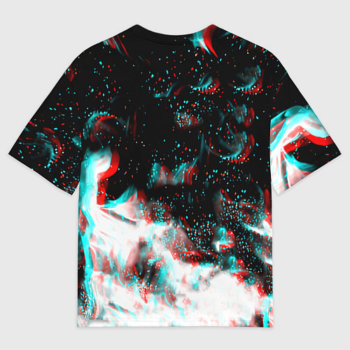 Мужская футболка оверсайз Monster energy огонь глитч / 3D-принт – фото 2