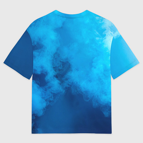 Мужская футболка оверсайз Теннисная ракетка в синем дыму / 3D-принт – фото 2