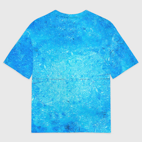 Мужская футболка оверсайз Фигуристка на синем / 3D-принт – фото 2