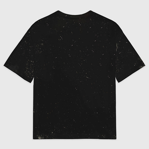 Мужская футболка оверсайз Силуэт фигуристки на черном / 3D-принт – фото 2