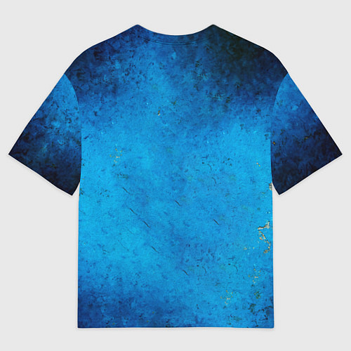 Мужская футболка оверсайз Мяч для регби на синем / 3D-принт – фото 2