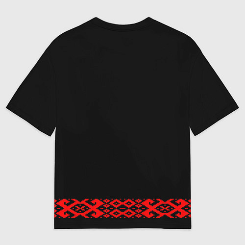 Мужская футболка оверсайз Славянский узор и орнамент на черном - вышиванка р / 3D-принт – фото 2