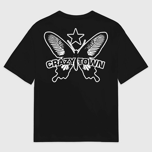 Мужская футболка оверсайз Crazy town - butterfly / 3D-принт – фото 2