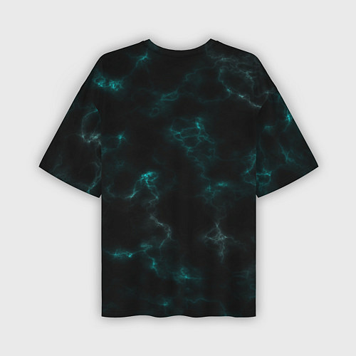 Мужская футболка оверсайз Color black turquoise / 3D-принт – фото 2