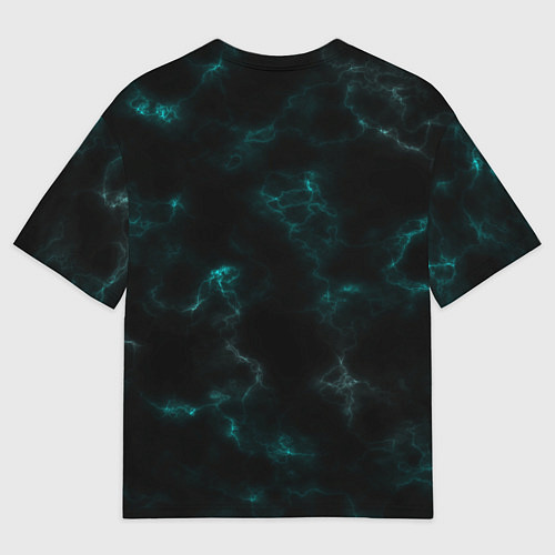 Мужская футболка оверсайз Color black turquoise / 3D-принт – фото 2