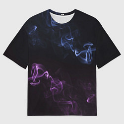 Футболка оверсайз мужская Color black blue pink, цвет: 3D-принт